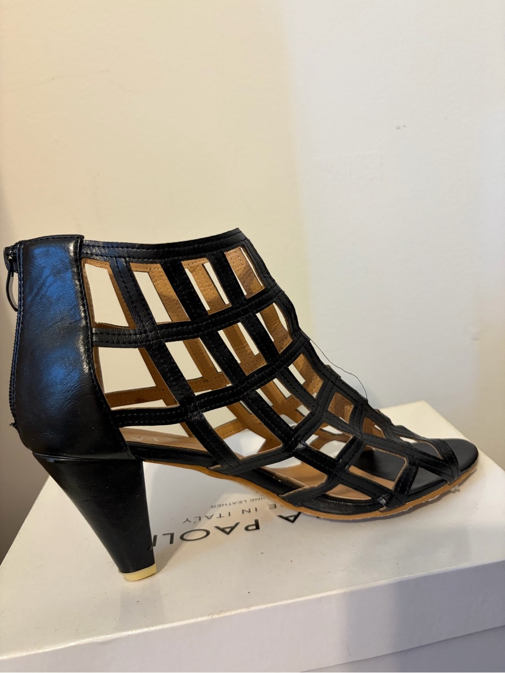 Black Cage Heel Sandal - Women's Dress Shoe